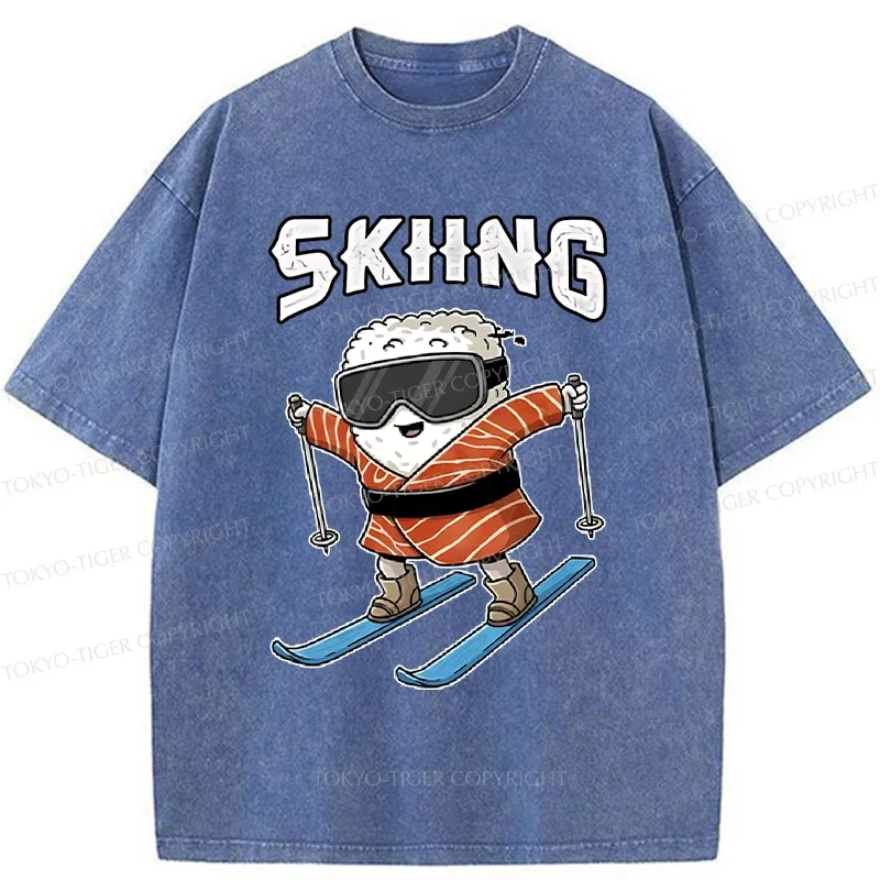Tokyo-Tiger Sushi Ski Japan Washed T-Shirt