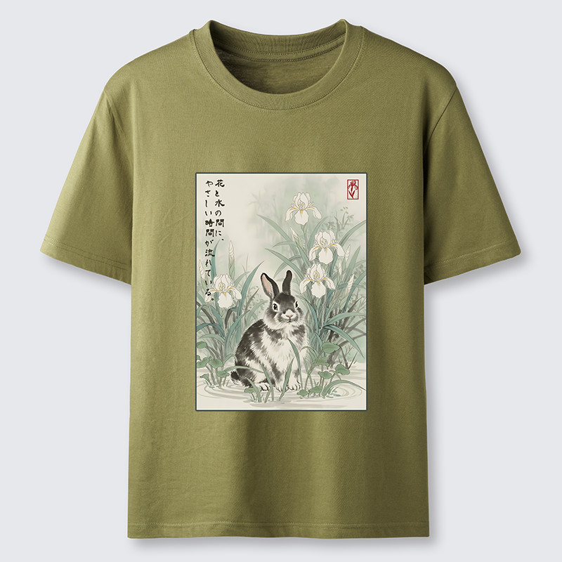 Tokyo-Tiger Little Rabbit Beneath the Blooming Irises Classic T-Shirt