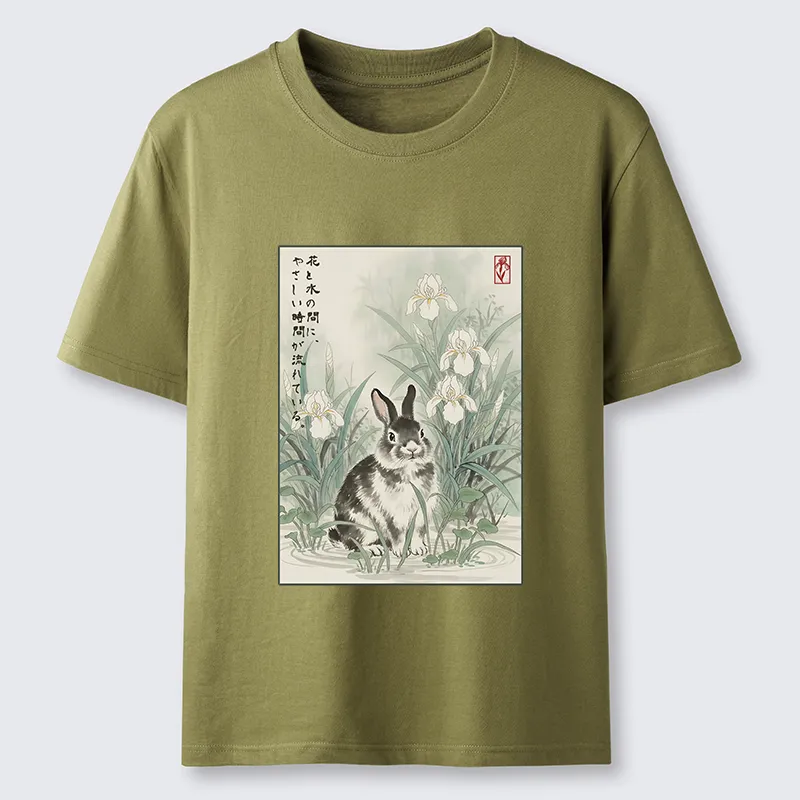 Tokyo-Tiger Little Rabbit Beneath the Blooming Irises Classic T-Shirt