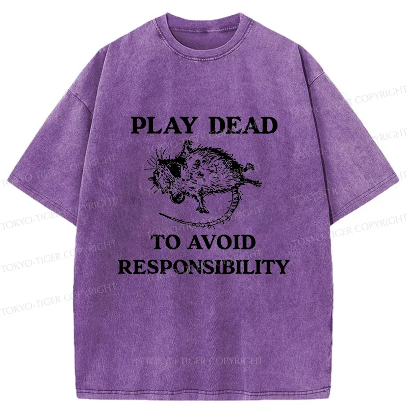 Tokyo-Tiger Possum Playing Dead Meme Washed T-Shirt