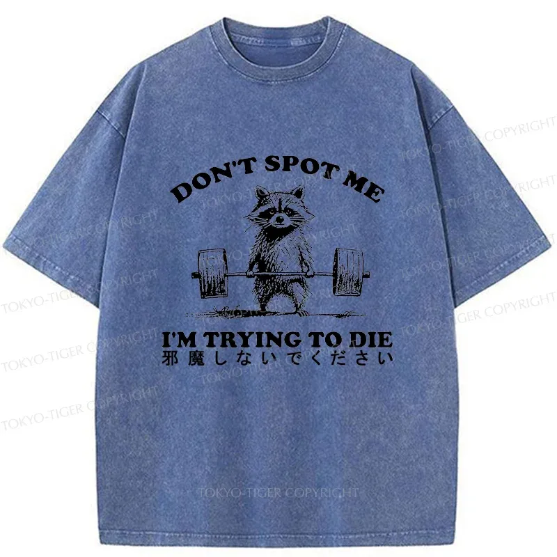 Tokyo-Tiger Fitness Raccoon Washed T-Shirt