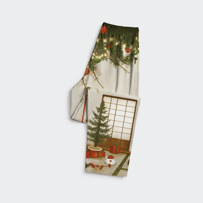 Tokyo-Tiger Tea Time With A Black Cat Family Pajama Sets