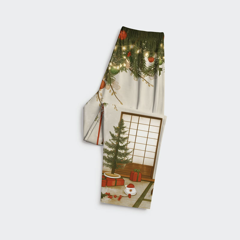 Tokyo-Tiger Tea Time With A Black Cat Family Pajama Sets