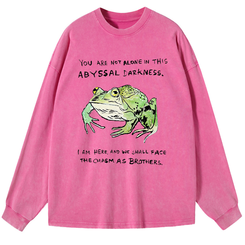 Tokyo-Tiger Support Your Frog Friends Washed Long Sleeve T-Shirt