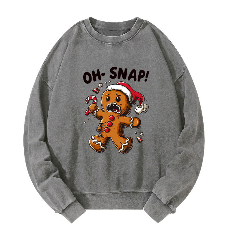 Tokyo-Tiger Oh Snap The Gingerbread Man's Christmas Chaos Washed Sweatshirt