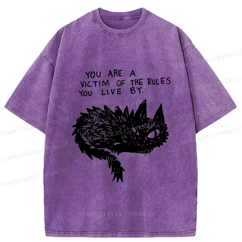 Tokyo-Tiger Funny Black Cat Meme Washed T-Shirt