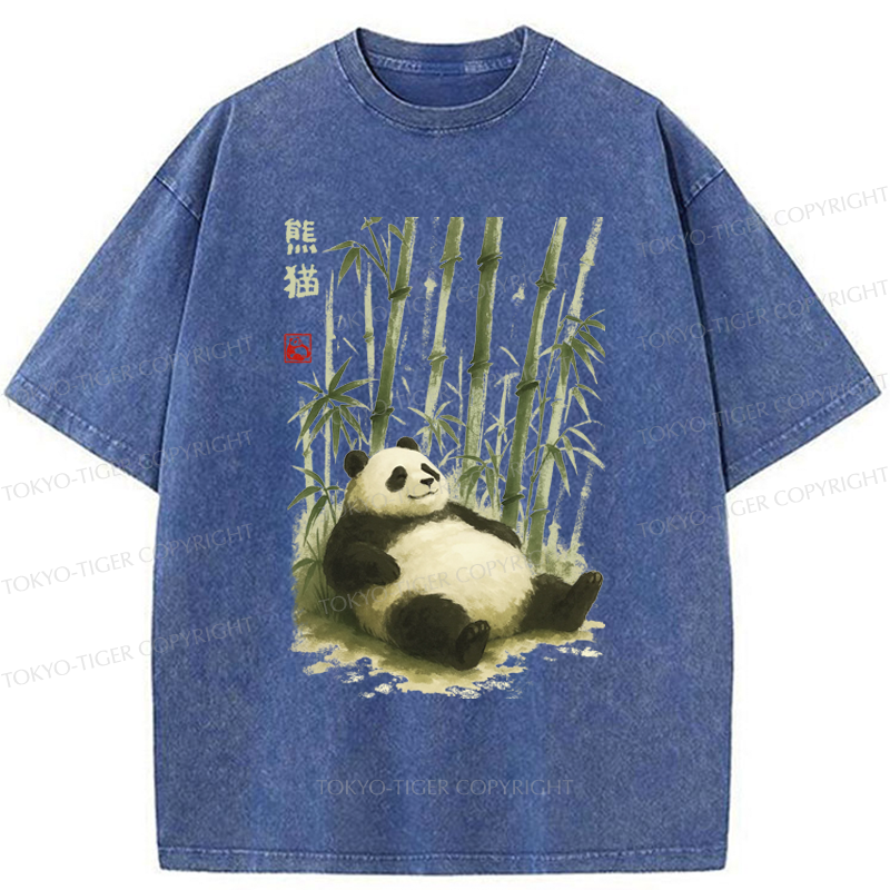 Tokyo-Tiger The Adorably Clumsy Panda Washed T-Shirt