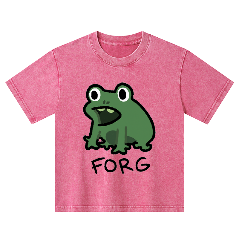Tokyo-Tiger Funny Forg Japan Kids Washed T-Shirt