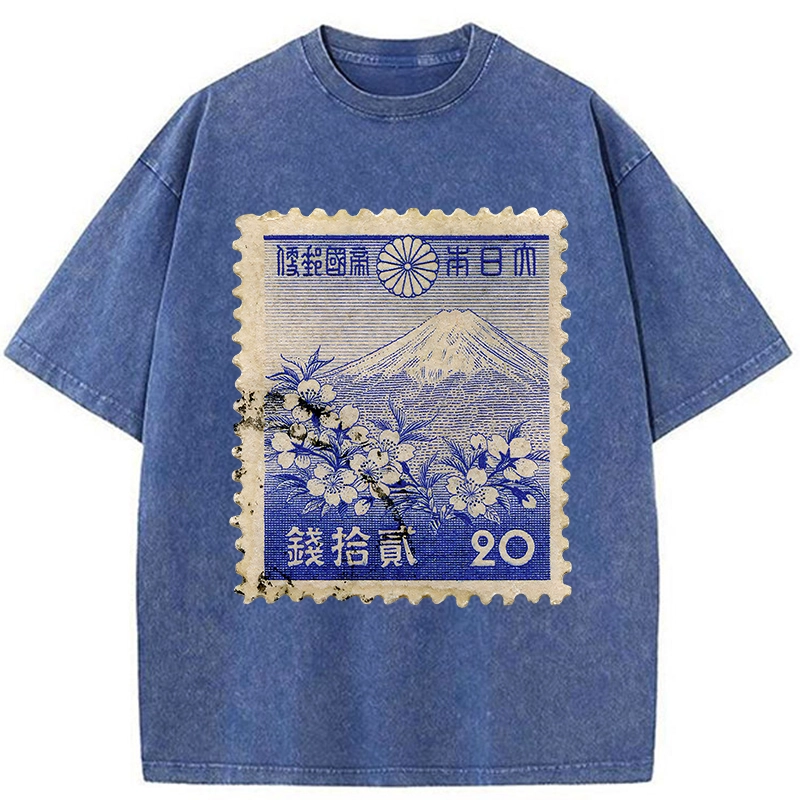 Tokyo-Tiger Japan Vintage Stamp Washed T-Shirt
