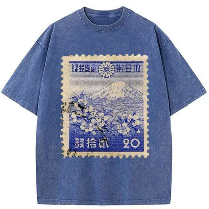 Tokyo-Tiger Japan Vintage Stamp Washed T-Shirt