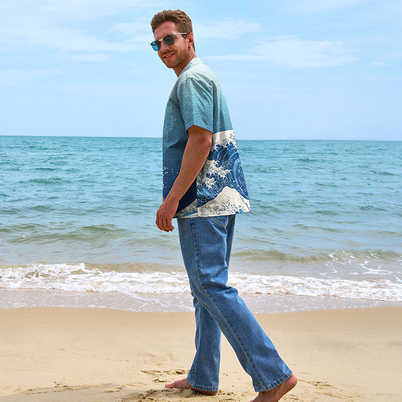 Tokyo-Tiger The Great Wave Off Fuji Aloha Hawaiian Shirt