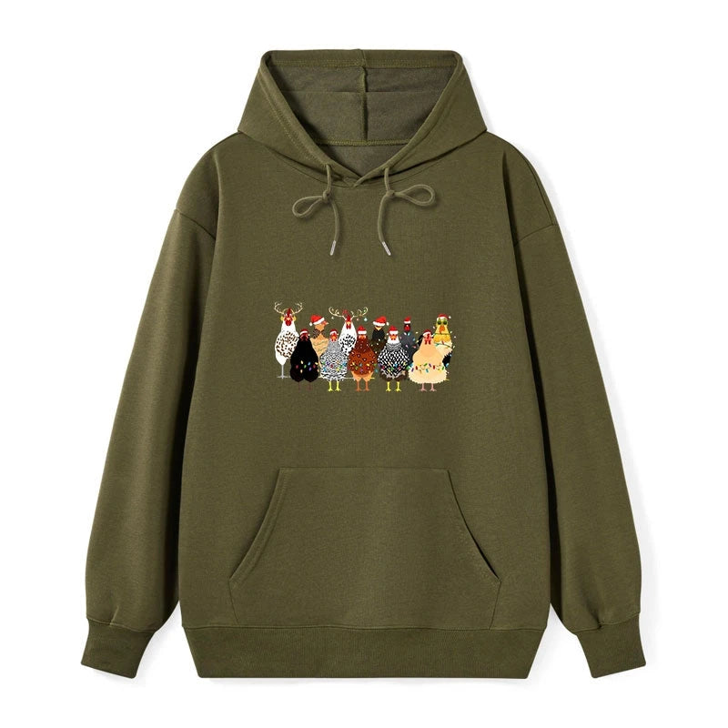 Tokyo-Tiger A Flock Of Christmas Chickens Classic Hoodie