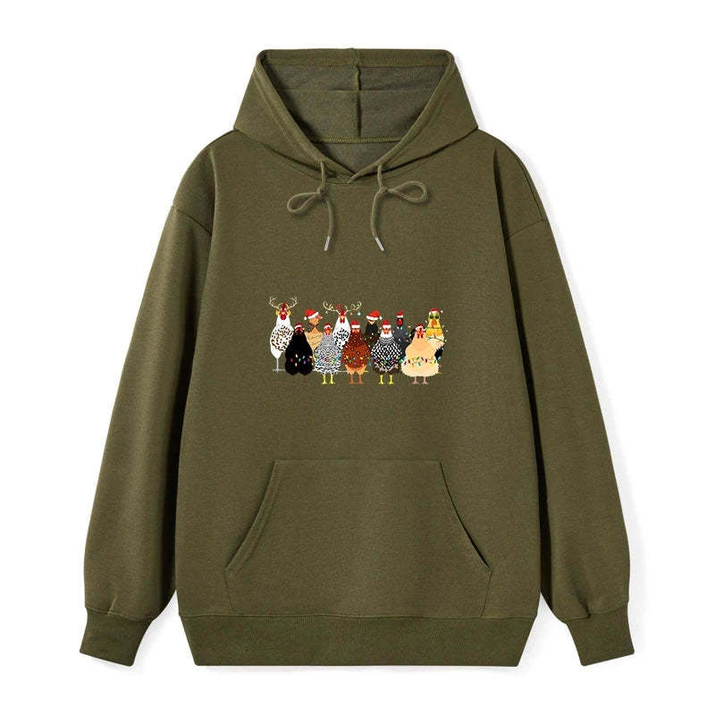 Tokyo-Tiger A Flock Of Christmas Chickens Classic Hoodie