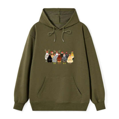 Tokyo-Tiger A Flock Of Christmas Chickens Classic Hoodie
