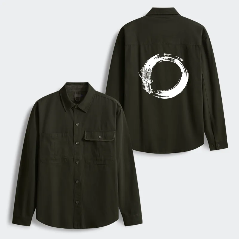 Tokyo-Tiger Dragon's Circle Men's Corduroy Work Jacket