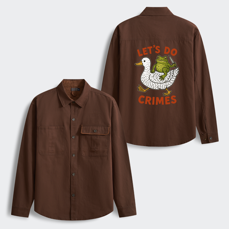 Tokyo-Tiger Frog Ready To Commit Crime Men's Corduroy Work Jacket