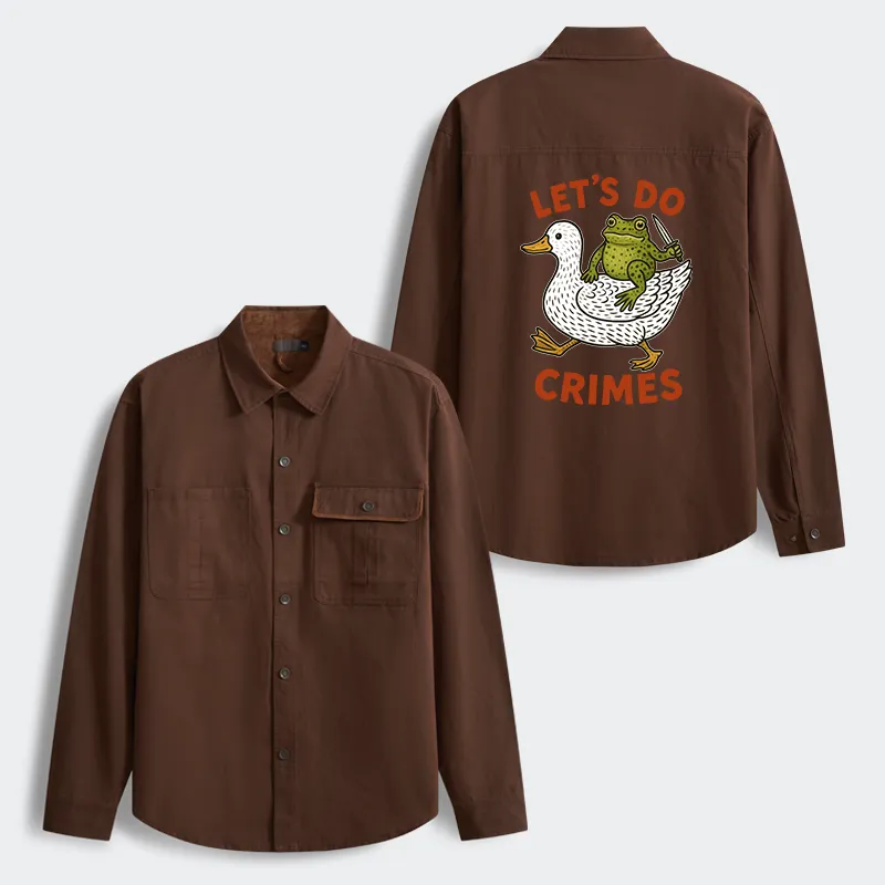 Tokyo-Tiger Frog Ready To Commit Crime Men's Corduroy Work Jacket