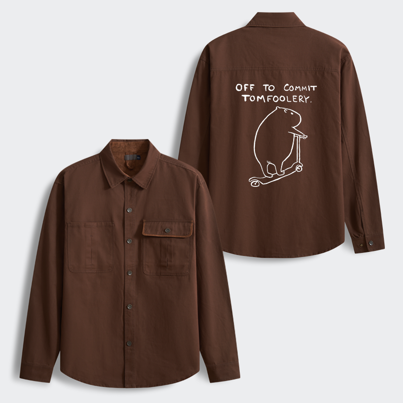 Tokyo-Tiger Capybara Is Ready To Do Something Bad Men's Corduroy Work Jacket