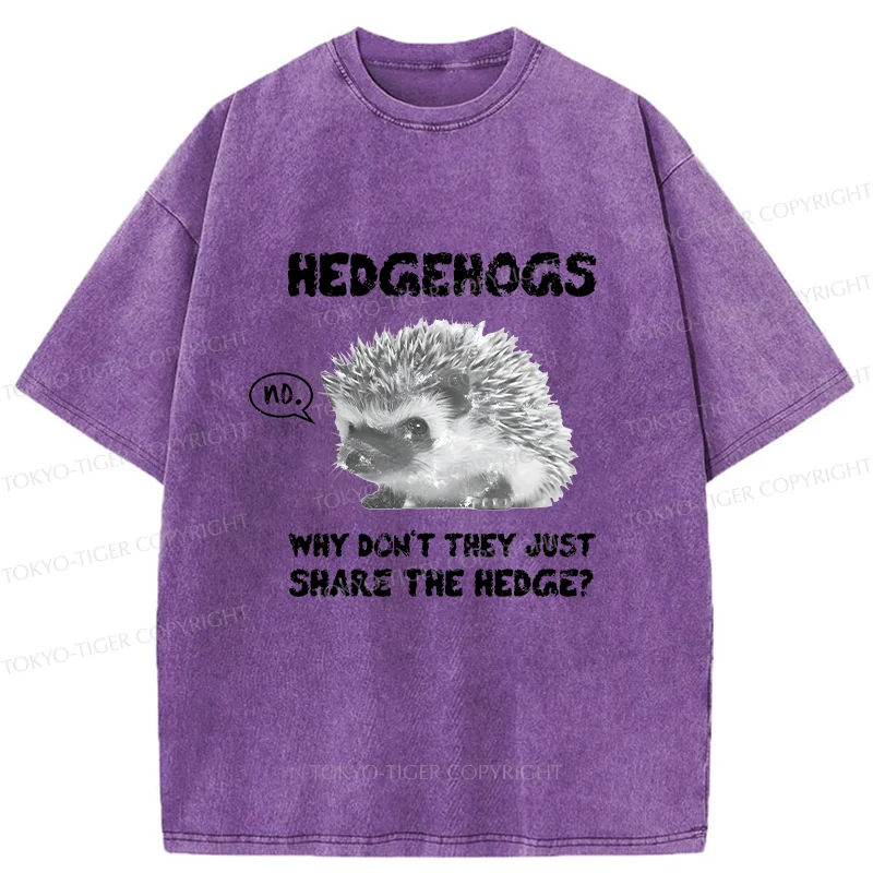 Tokyo-Tiger Funny Hedgehog Meme Washed T-Shirt