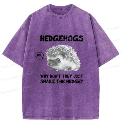 Tokyo-Tiger Funny Hedgehog Meme Washed T-Shirt