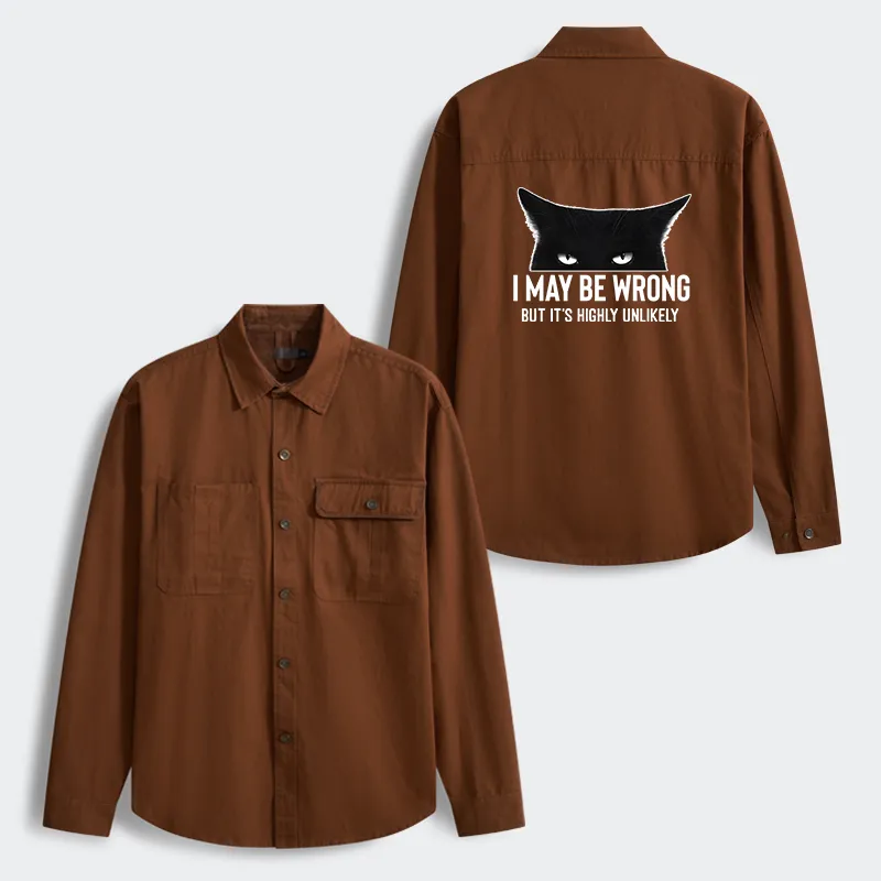 Tokyo-Tiger Cat Can Do No Wrong Men's Corduroy Work Jacket