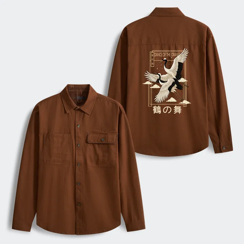 Tokyo-Tiger Dance Of The Cranes Men's Corduroy Work Jacket