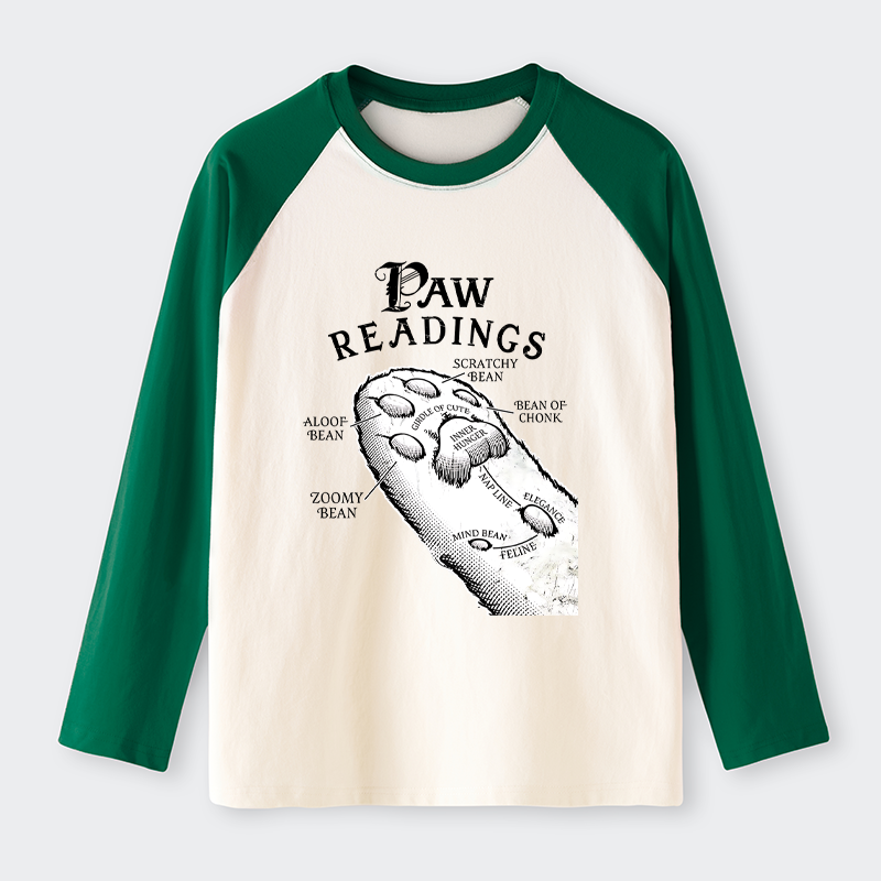 Tokyo-Tiger Funny Cat Paws Raglan Long Sleeve T-shirt