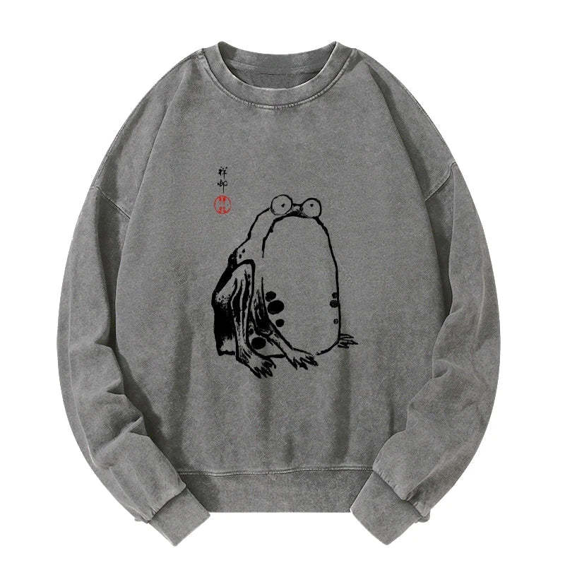 Tokyo-Tiger Grumpy Frog Matsumoto Hoji Washed Sweatshirt