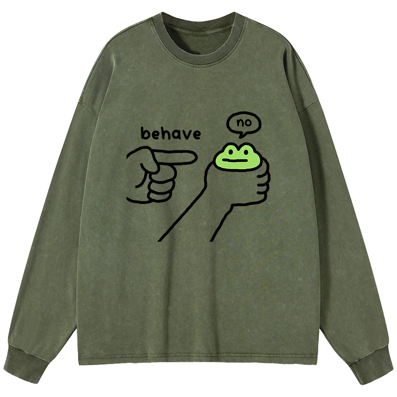 Tokyo-Tiger Dishonest Frog Washed Long Sleeve T-Shirt