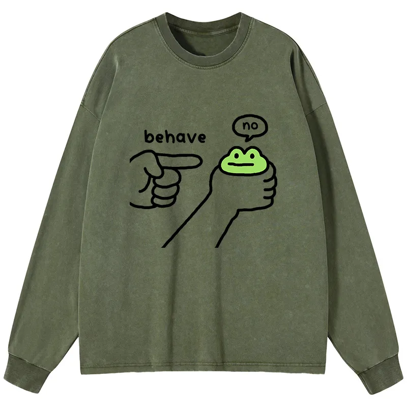 Tokyo-Tiger Dishonest Frog Washed Long Sleeve T-Shirt