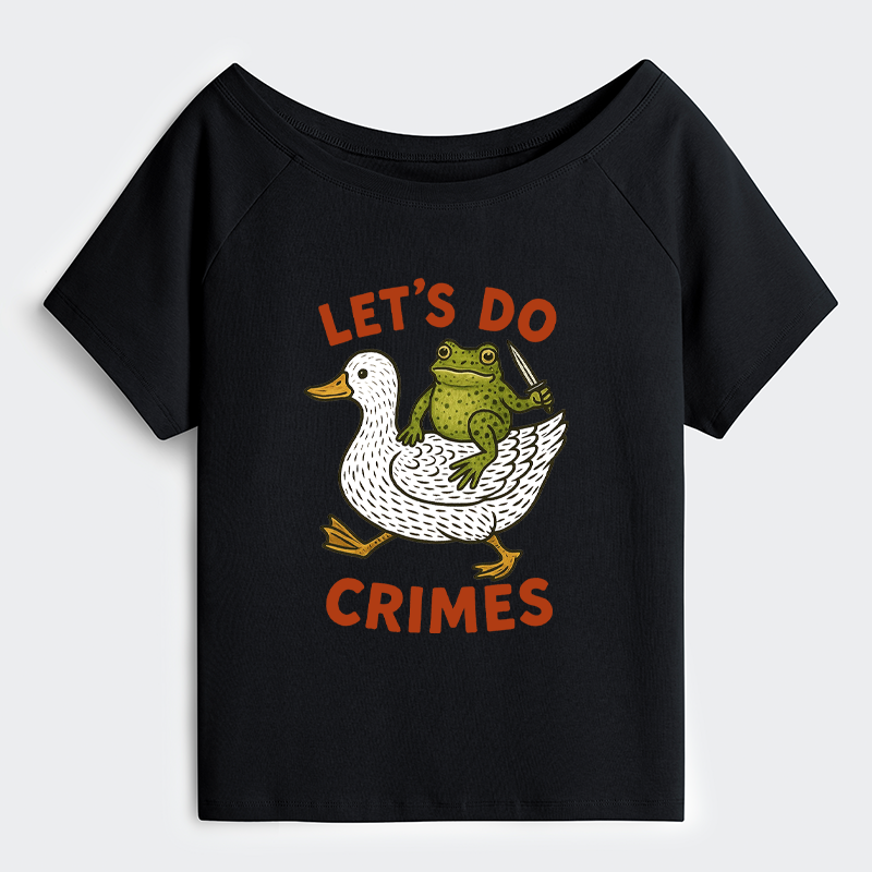 Tokyo-Tiger Frog Ready To Commit Crime Off Shoulder T-Shirt