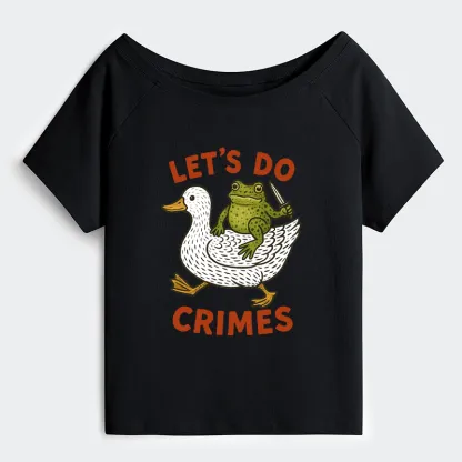 Tokyo-Tiger Frog Ready To Commit Crime Off Shoulder T-Shirt