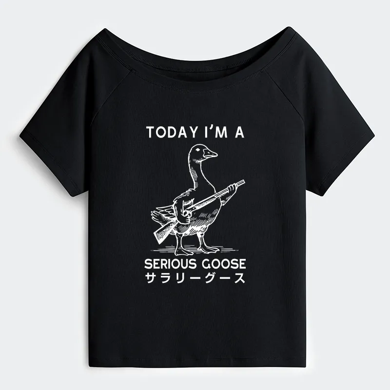 Tokyo-Tiger Serious Stupid Goose Off Shoulder T-Shirt