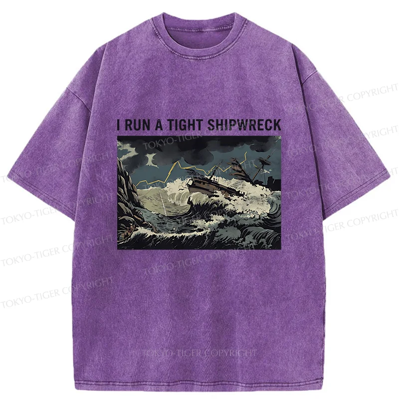 Tokyo-Tiger Shipwreck Meme Washed T-Shirt