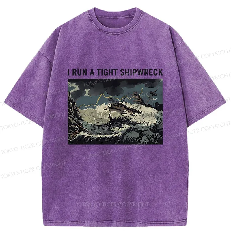 Tokyo-Tiger Shipwreck Meme Washed T-Shirt