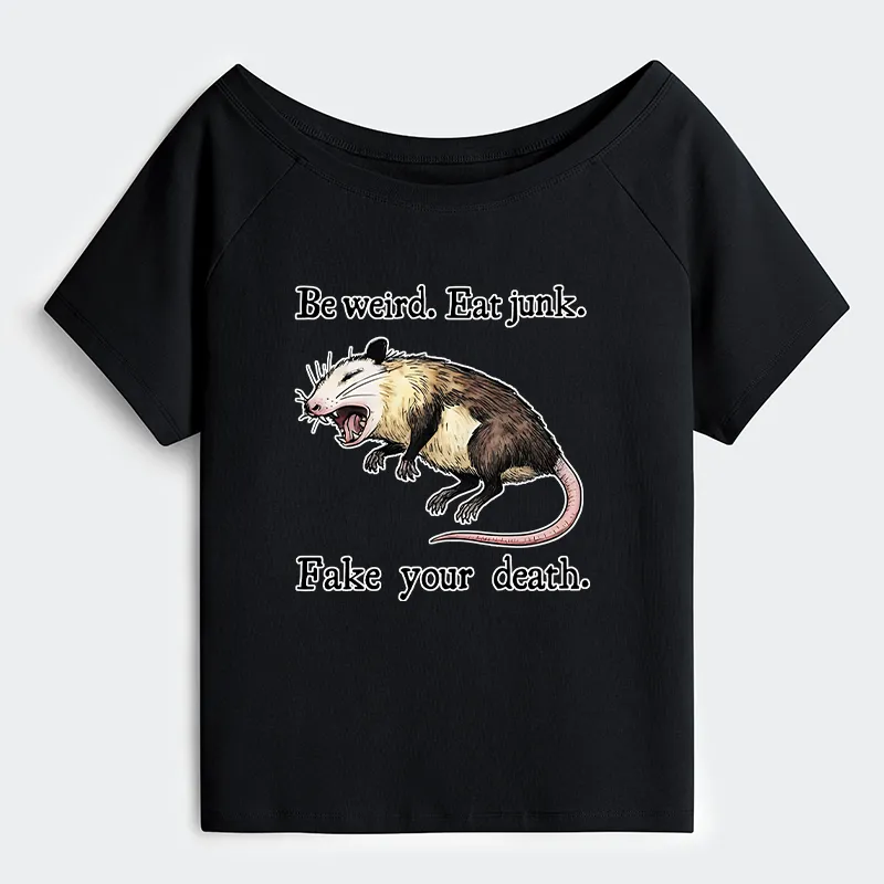 Tokyo-Tiger Possum Playing Dead Off Shoulder T-Shirt