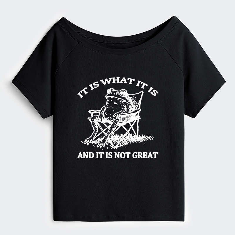 Tokyo-Tiger Resting Frog Funny Off Shoulder T-Shirt