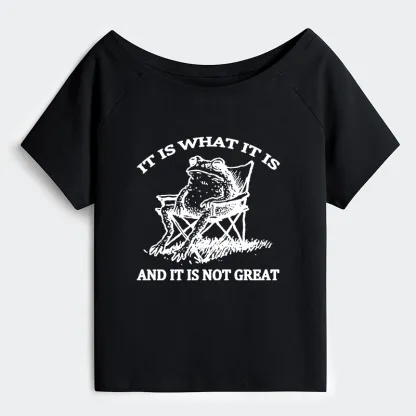 Tokyo-Tiger Resting Frog Funny Off Shoulder T-Shirt