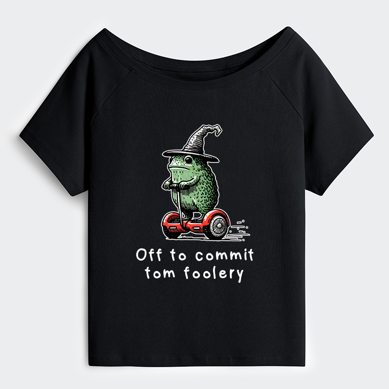 Tokyo-Tiger Frog Riding A Balance Scooter Off Shoulder T-Shirt