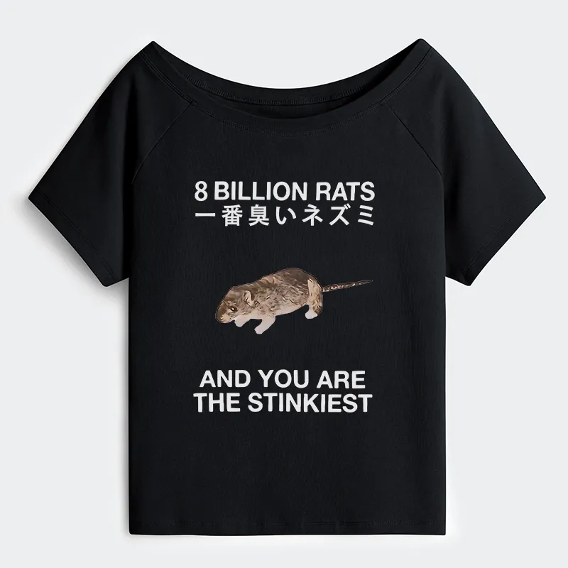 Tokyo-Tiger World's Stinkiest Rat Off Shoulder T-Shirt