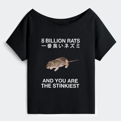 Tokyo-Tiger World's Stinkiest Rat Off Shoulder T-Shirt