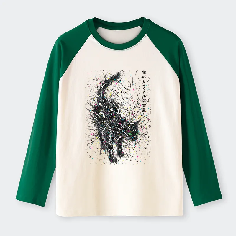 Tokyo-Tiger In The Spectrum Of Cats Raglan Long Sleeve T-shirt