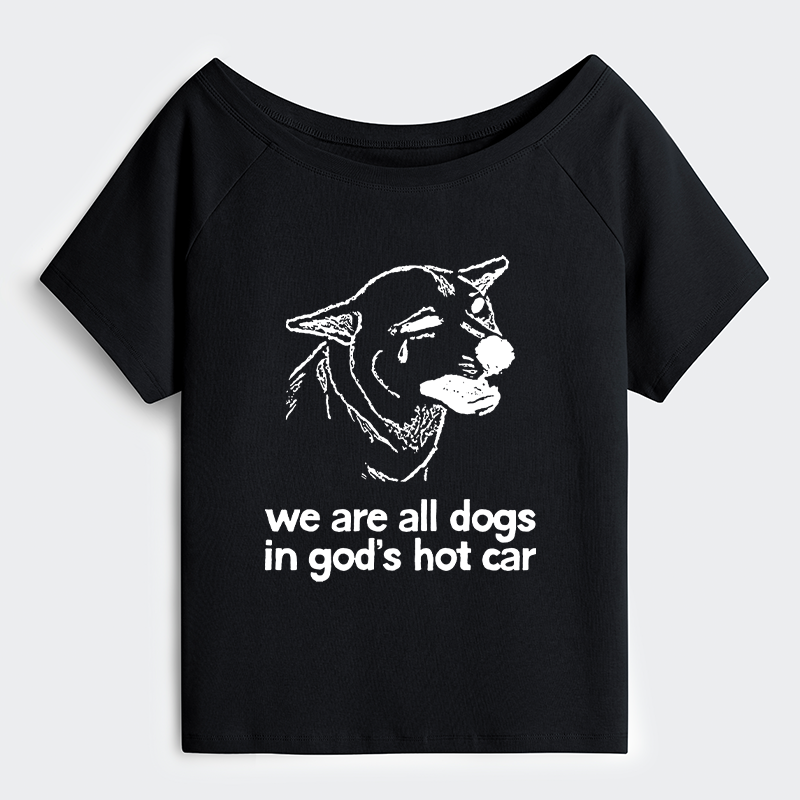 Tokyo-Tiger Sad Dog Funny Off Shoulder T-Shirt