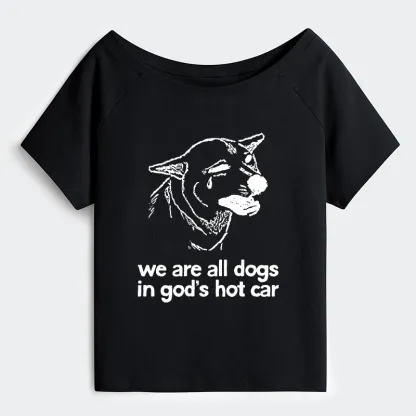 Tokyo-Tiger Sad Dog Funny Off Shoulder T-Shirt