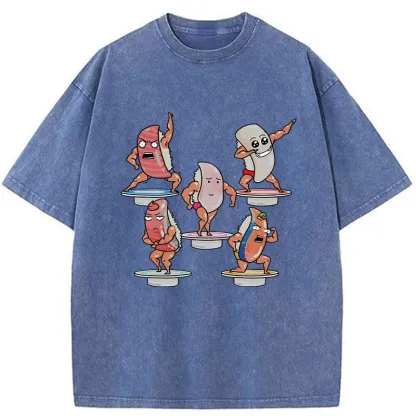 Tokyo-Tiger Fitness Sushi Washed T-Shirt