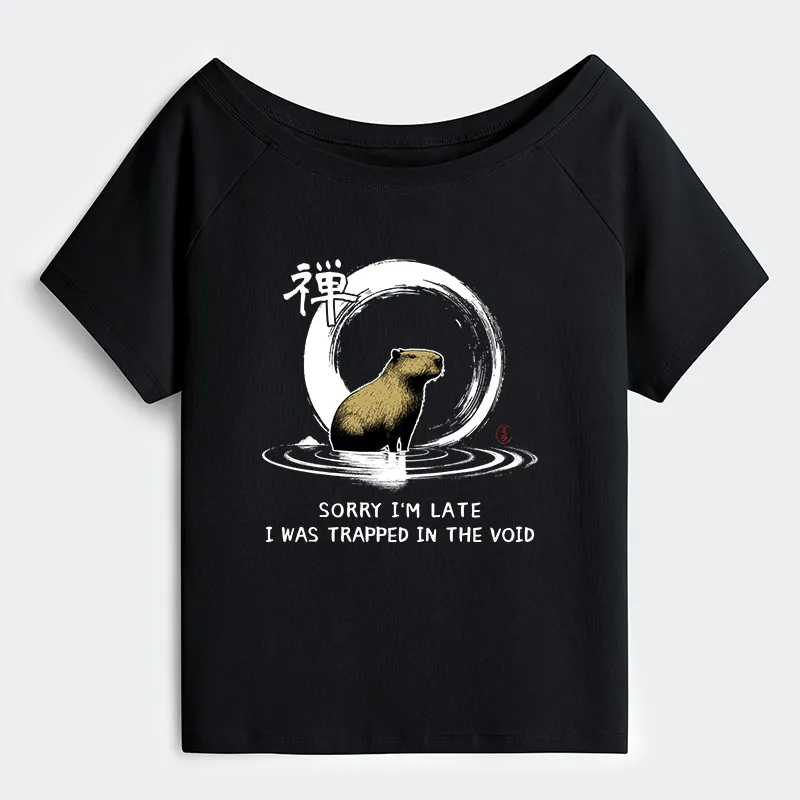 Tokyo-Tiger Zen Capybara Was Trapped In The Void Off Shoulder T-Shirt
