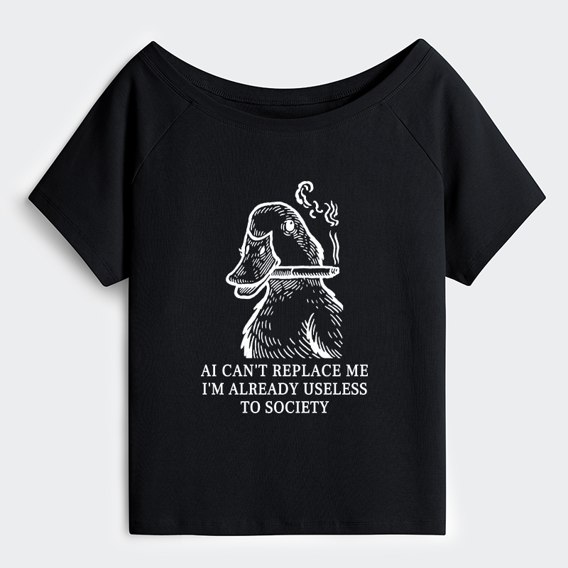 Tokyo-Tiger Smoking Duck Funny Shoulder T-Shirt