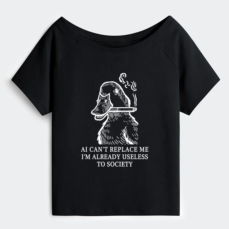 Tokyo-Tiger Smoking Duck Funny Shoulder T-Shirt