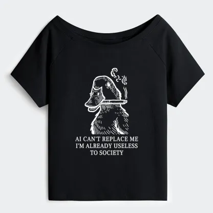 Tokyo-Tiger Smoking Duck Funny Shoulder T-Shirt