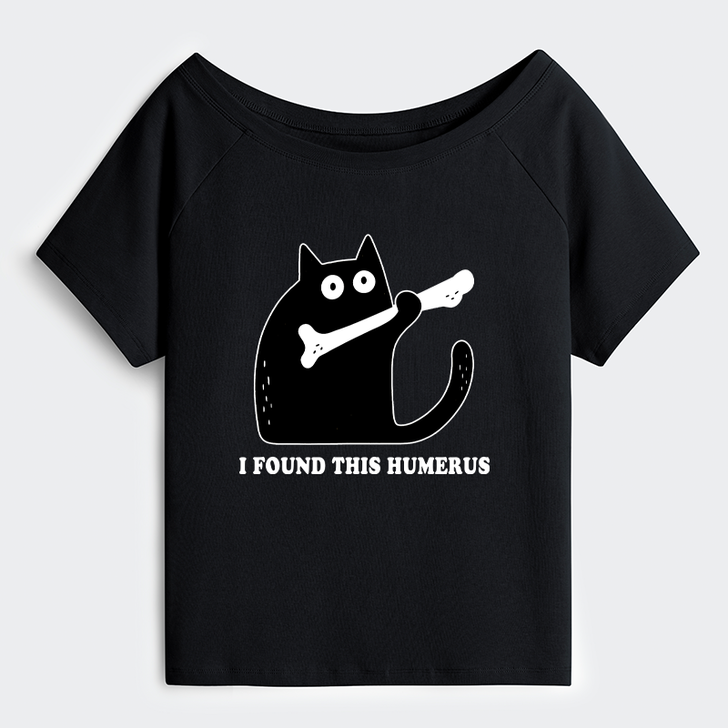 Tokyo-Tiger Cat Found This Humerus Off Shoulder T-Shirt